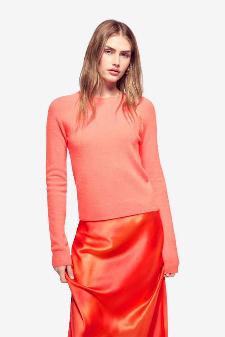 Light Sleeve Crewneck Sweater Fire Orange