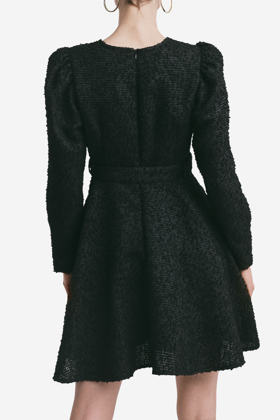 Boucle Belt Dress Black