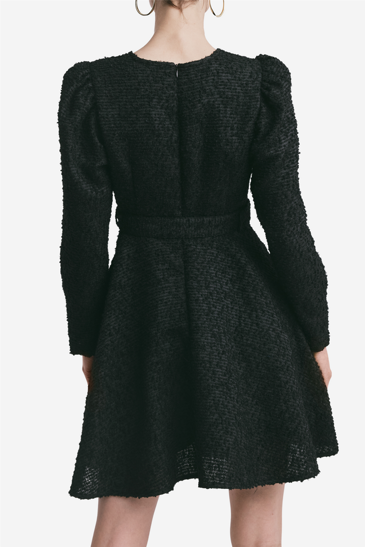 Boucle Belt Dress Black