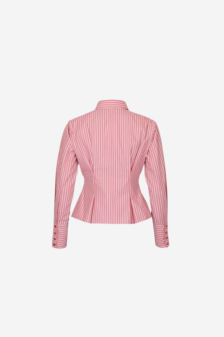 Poplin Fitted Shirt White Stripes