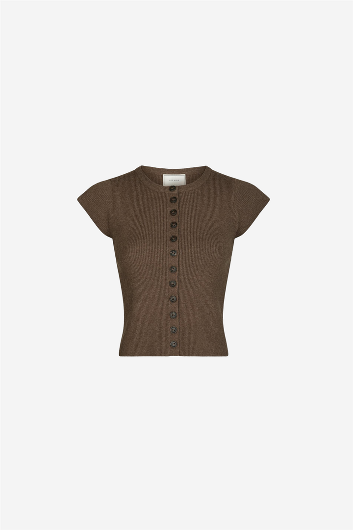 Todda Knit Tee Brown Melange