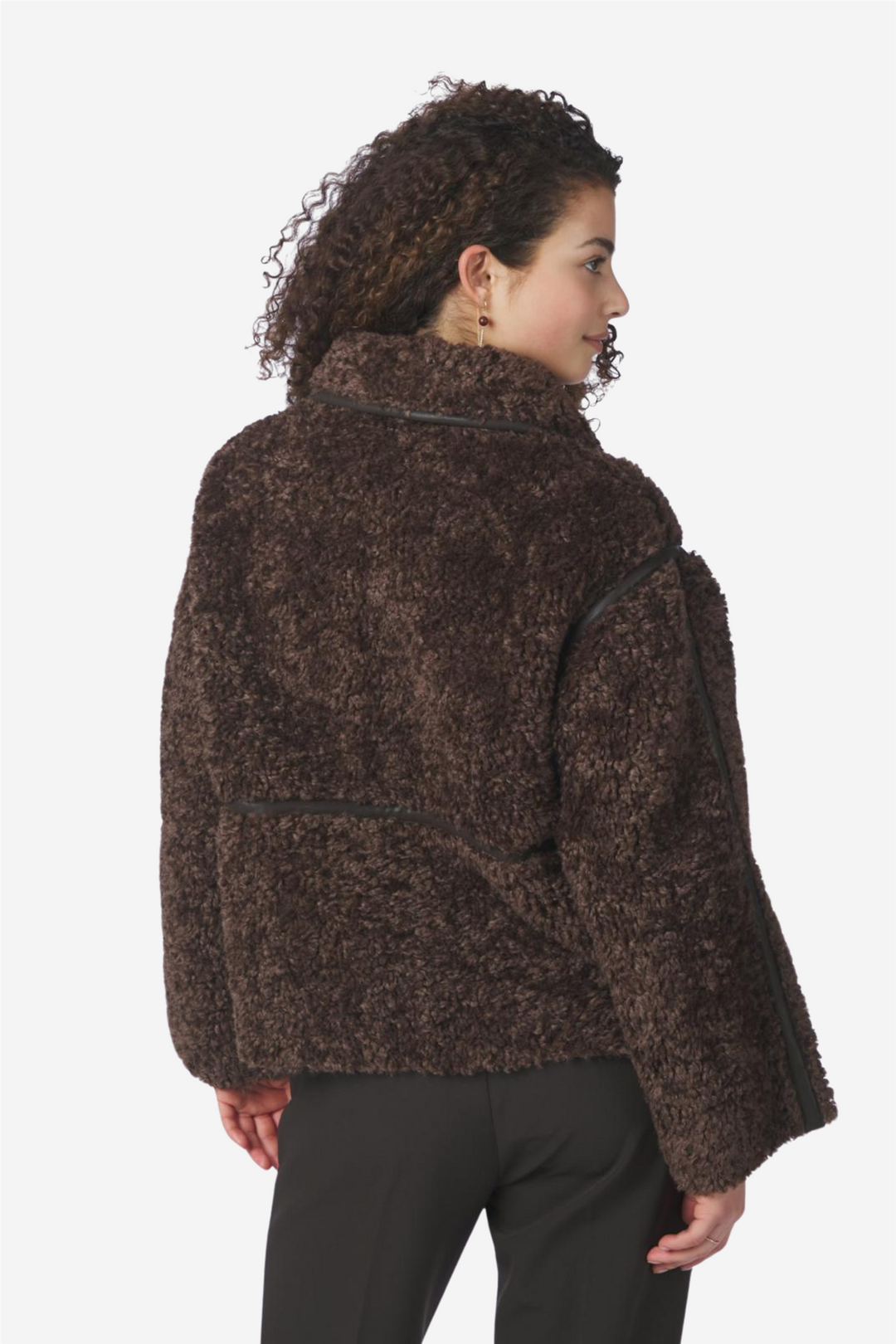 Castor Faux Fur Jacket Dark Brown