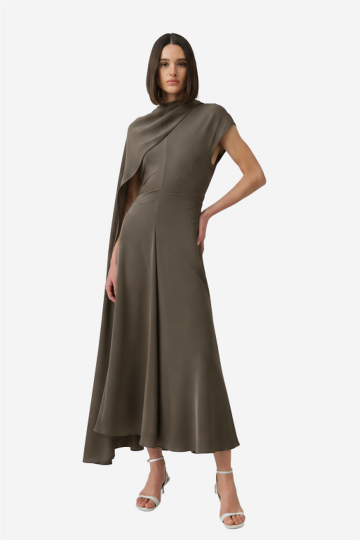Jacka Cape Midi Dress Sea Turtle