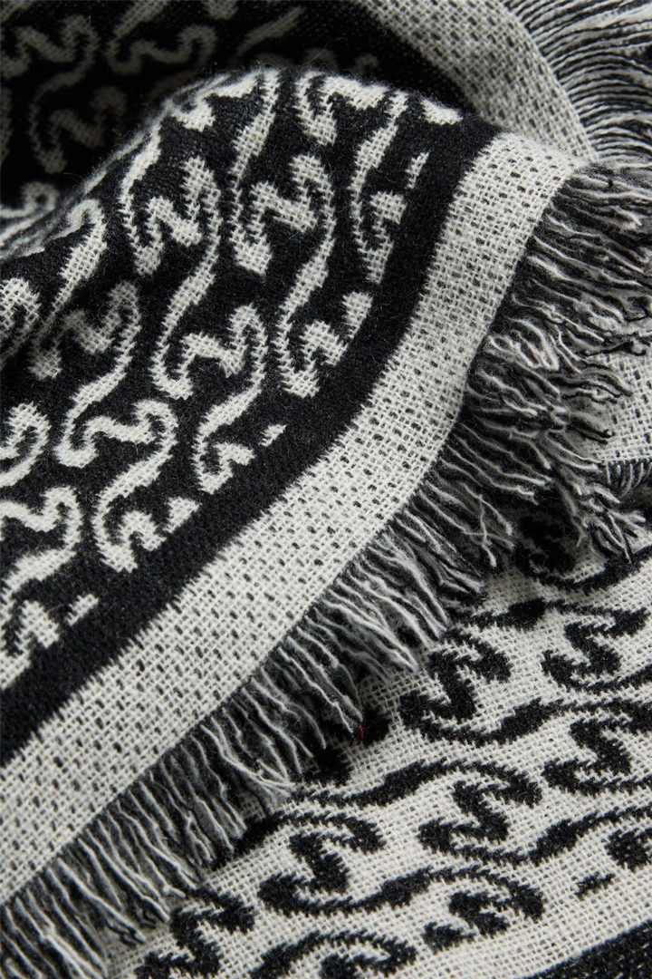 Fine Wool Scarf Monogram Ecru Mix