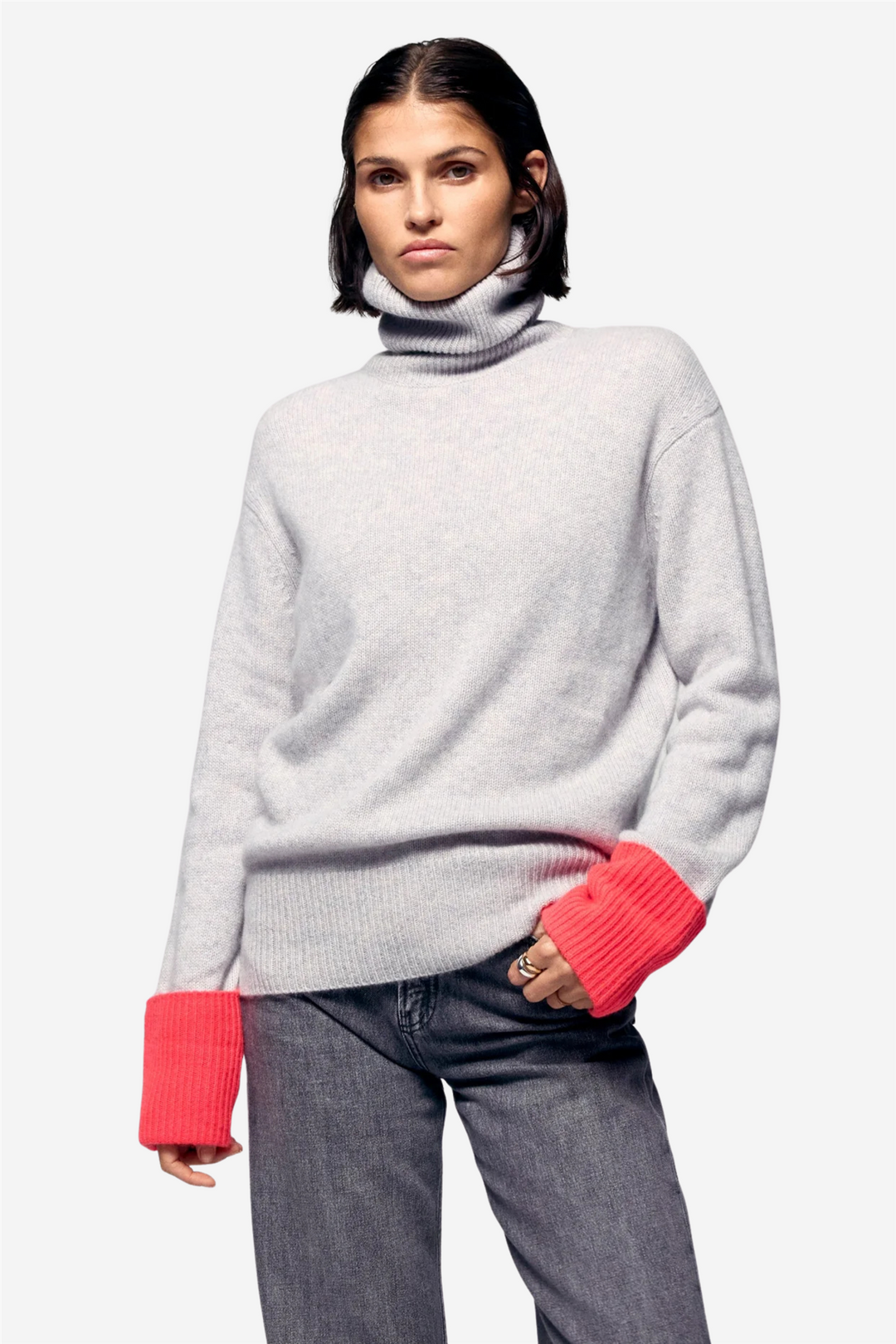 Turtleneck Sweater Light Heather Gray