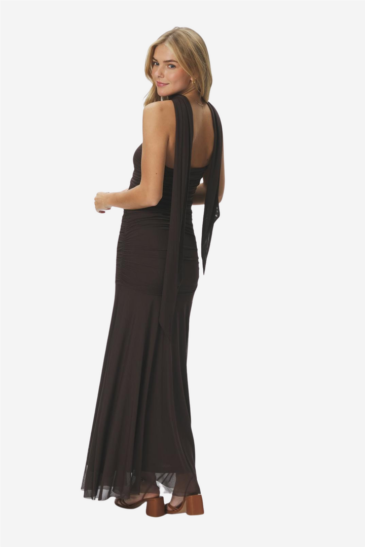 Misi Mesh Dress Brown