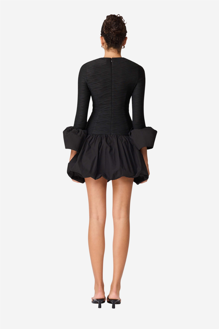 Theodara Long Sleeves Mini Dress Black