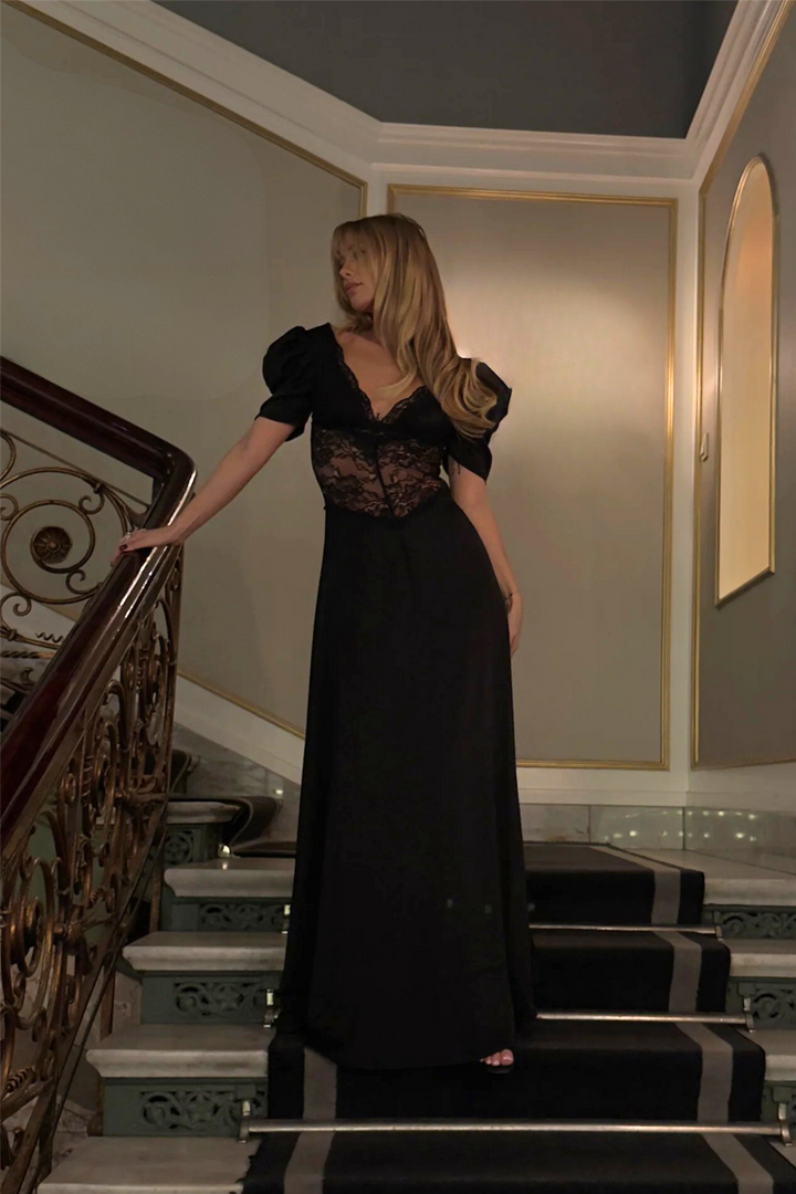 Francis Lace Maxi Dress Black