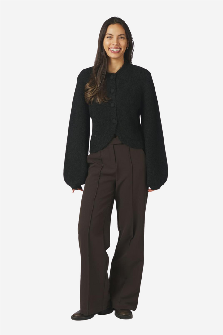 Gio Fluffy Knit Cardigan Black