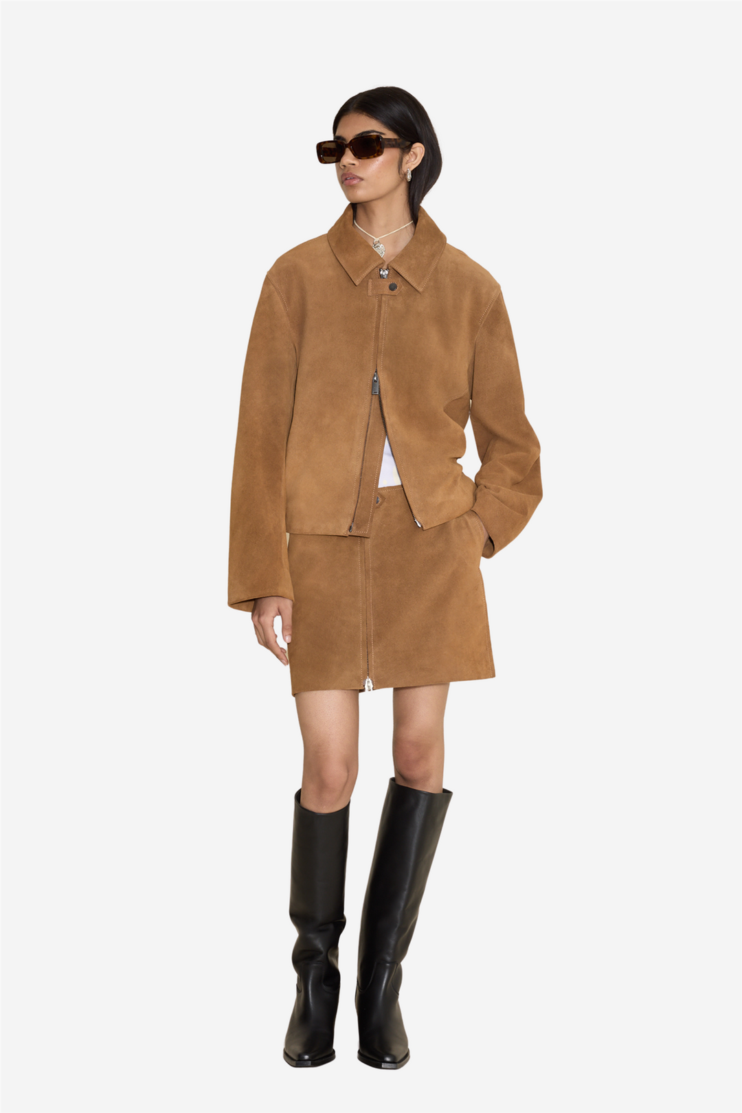 Cia Leather Skirt Camel