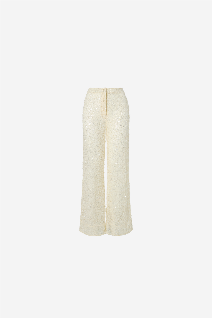 Pamela Embellished Lace Trousers Pearl