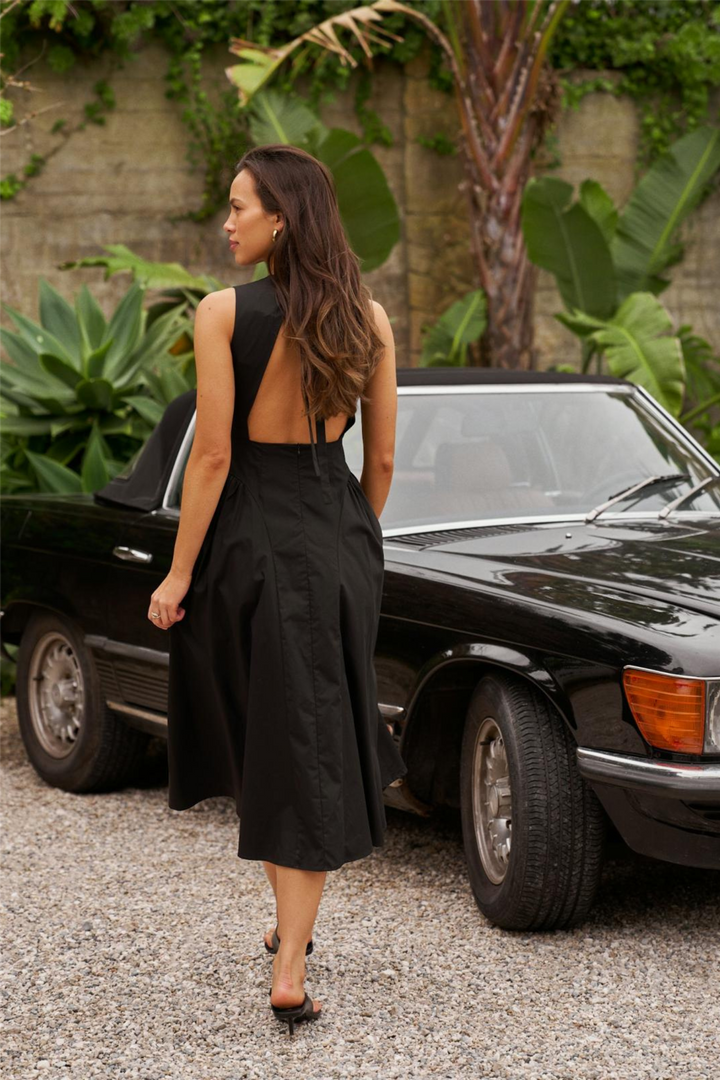 Zora Poplin Dress Black