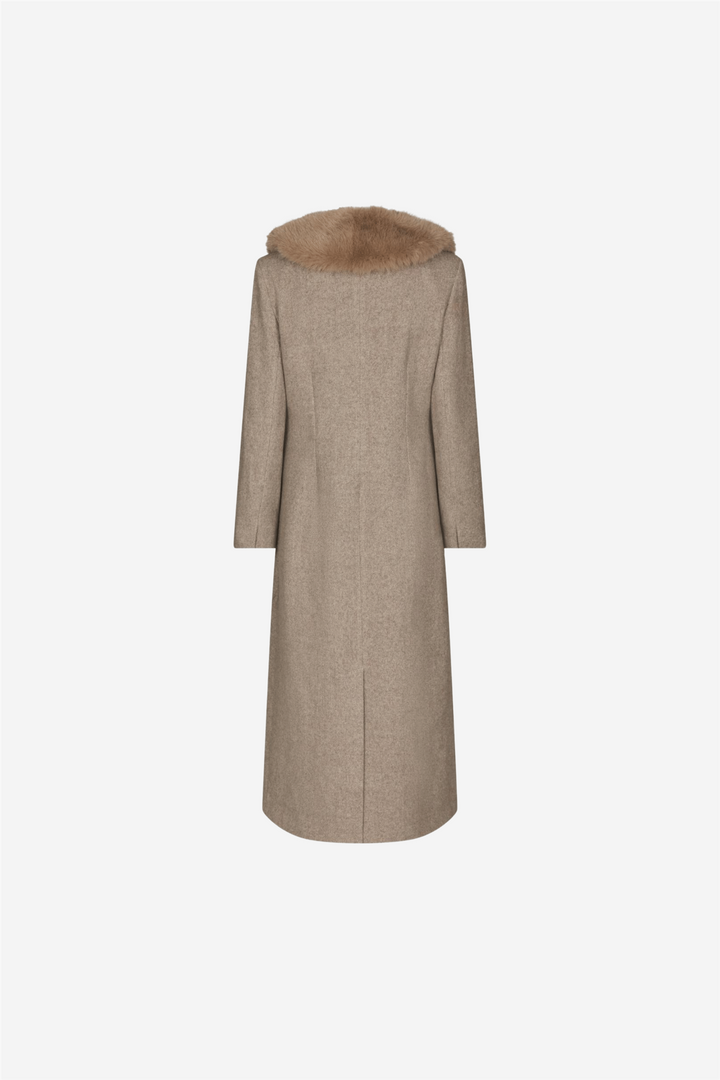 Corina Herringbone Twill Coat Beige Melange