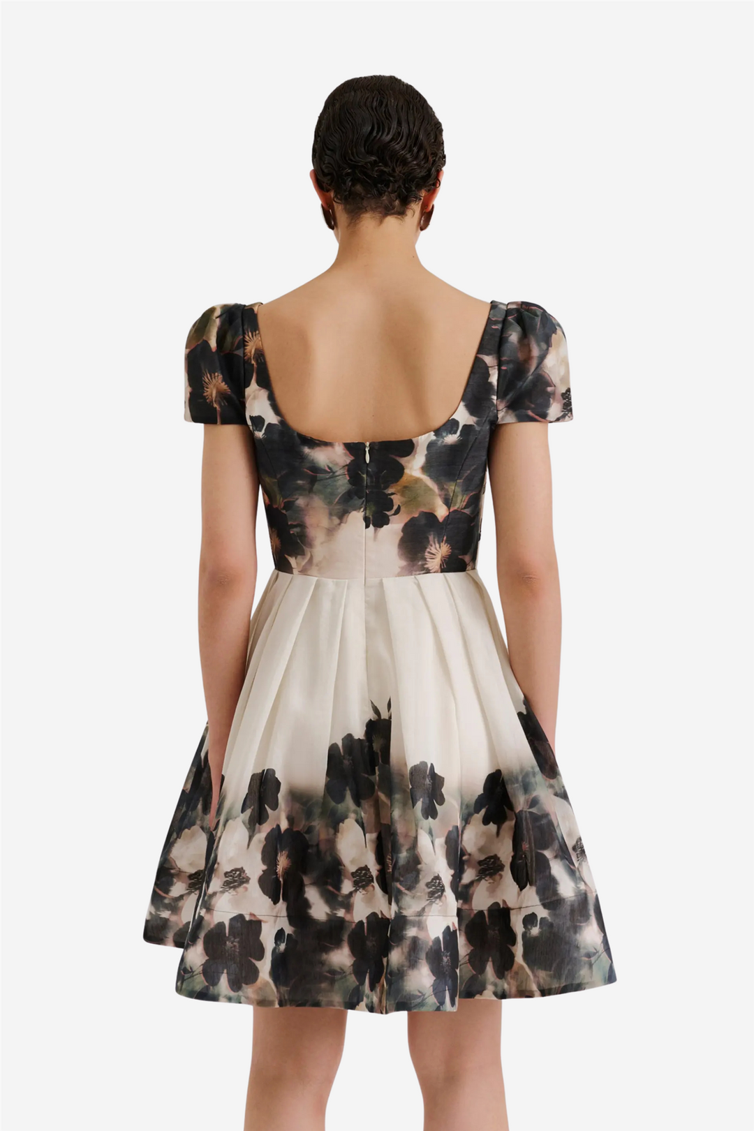 Vanda Pouf Sleeve Mini Dress Dusty Poppy