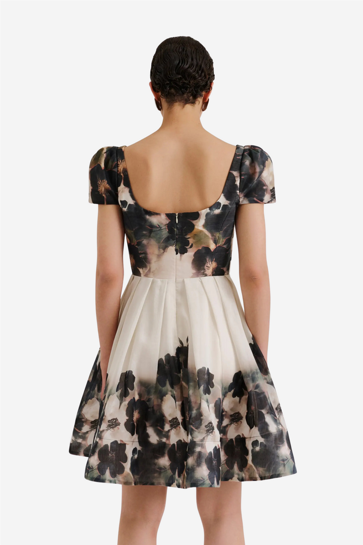 Vanda Pouf Sleeve Mini Dress Dusty Poppy