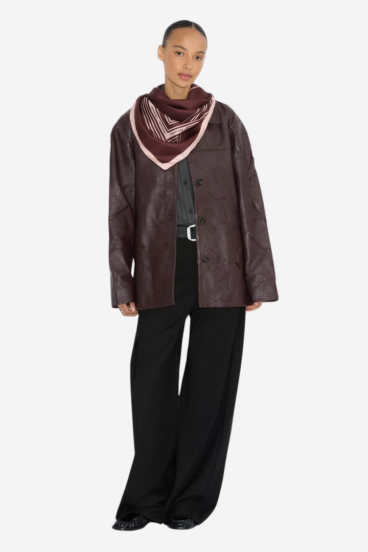 Fine Scarf Contrasting Burgundy