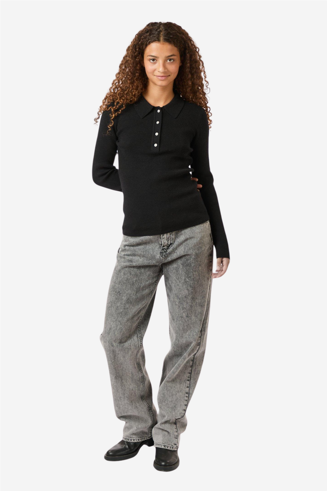 Panama Knit Blouse Black