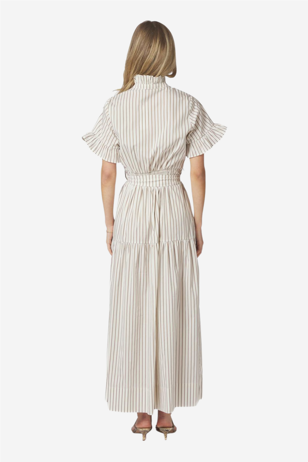 Nellie Wide Stripe Dress Ivory