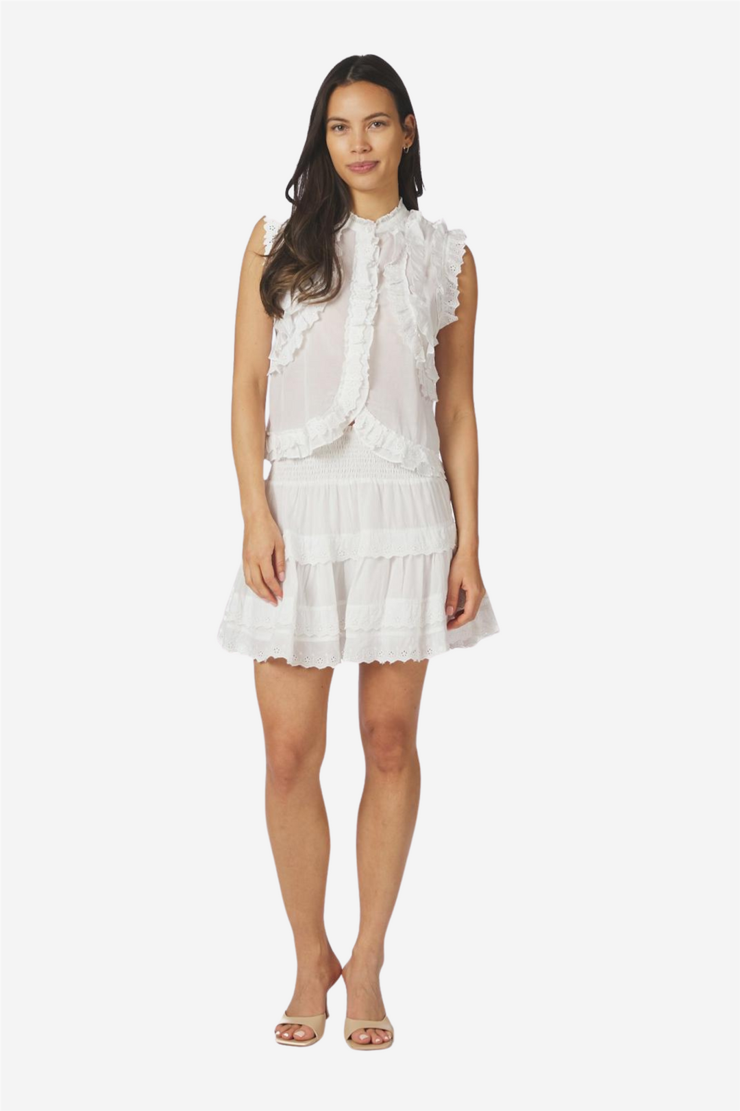 Heidie Ruffle Skirt White
