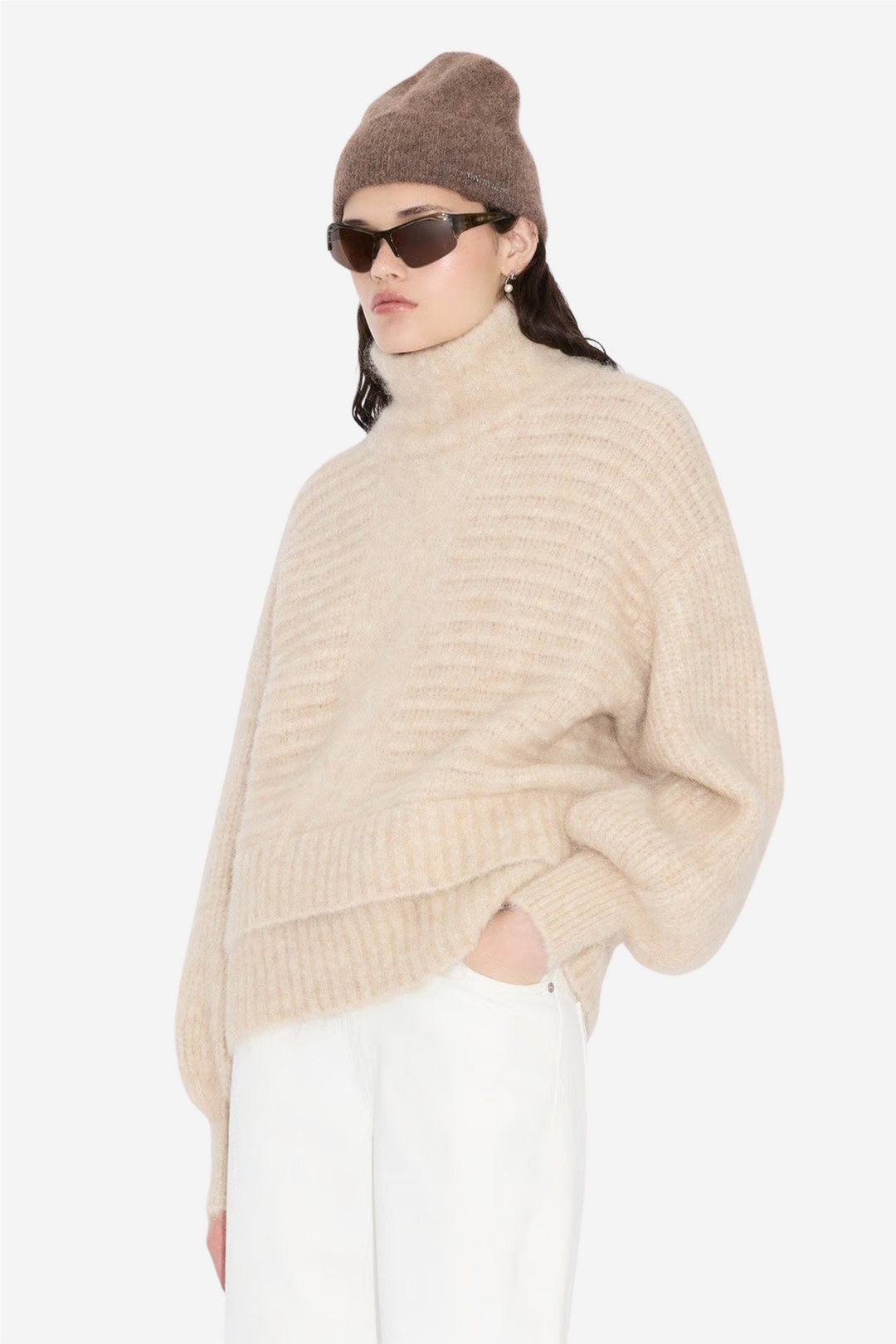 W Data Knit Sweater Ecru