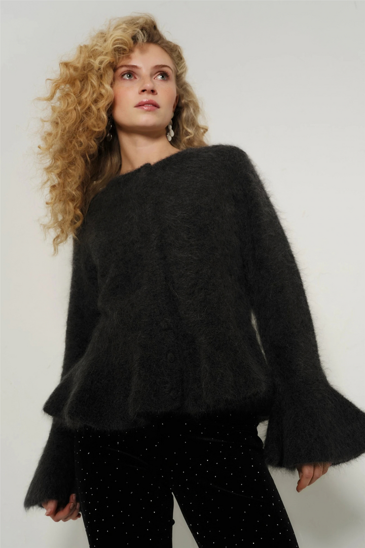 Maren Chunky Cardigan Charcoal