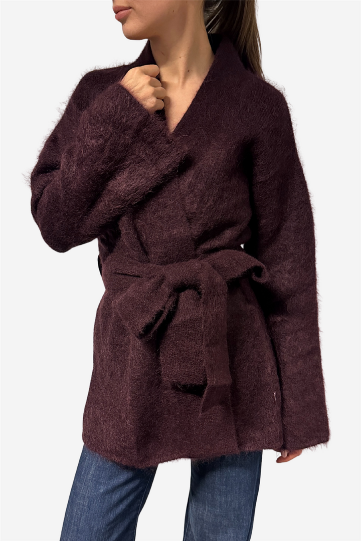 Vera Chunky Cardigan Red Wine