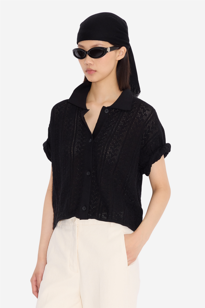 Kelp Crochet Shirt Black