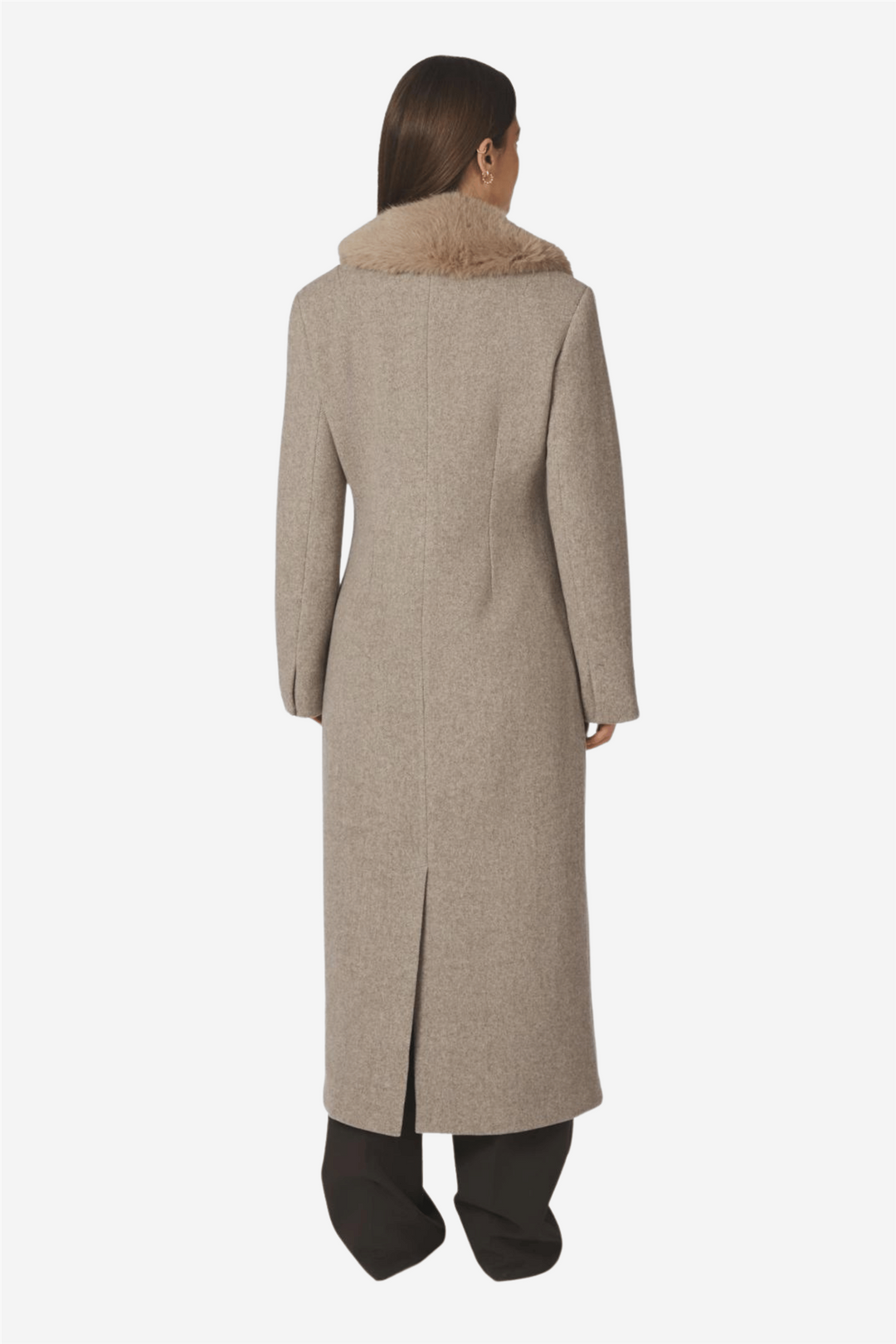 Corina Herringbone Twill Coat Beige Melange