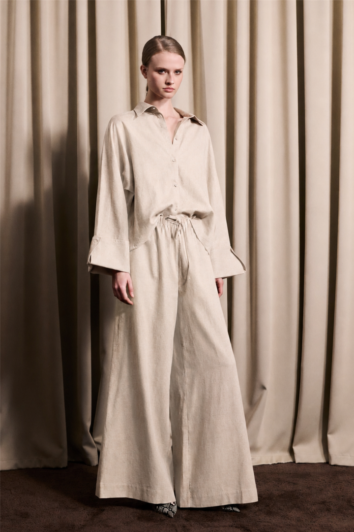 Tide Linen Pants Raw Beige