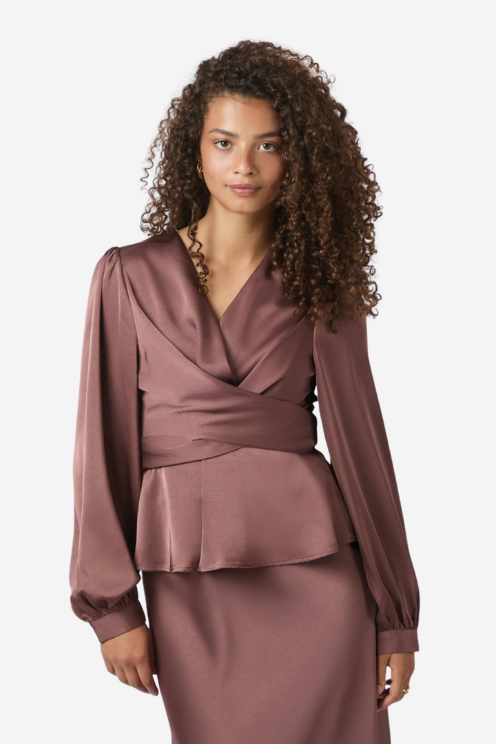 Rista Heavy Sateen Blouse Dark Rose