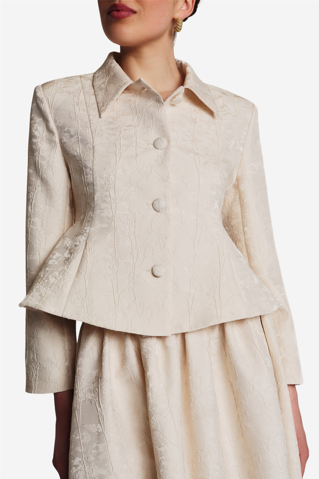 Brocade Blazer Vintage White
