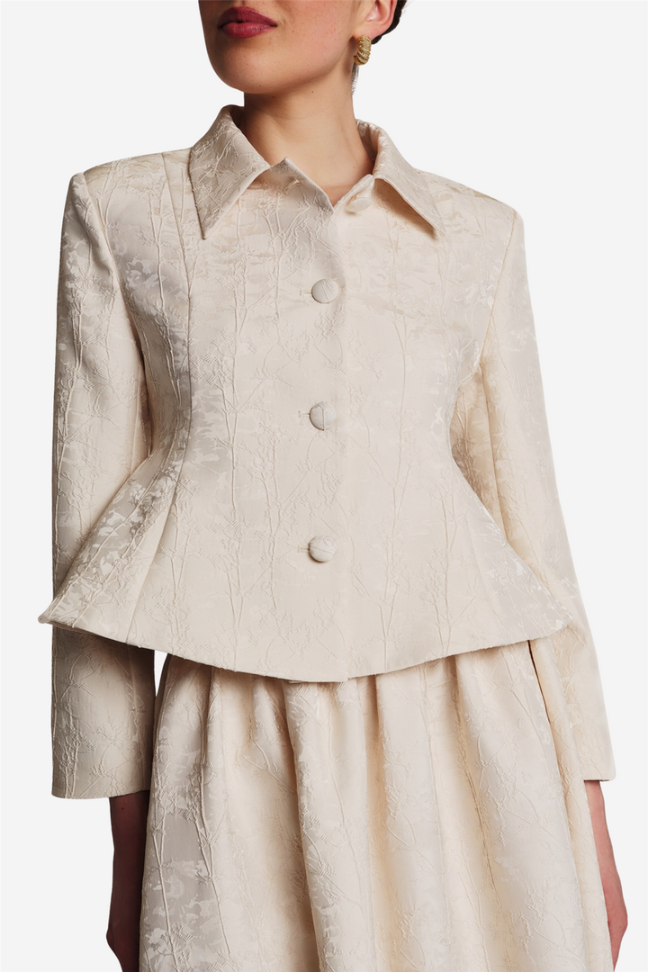 Brocade Blazer Vintage White