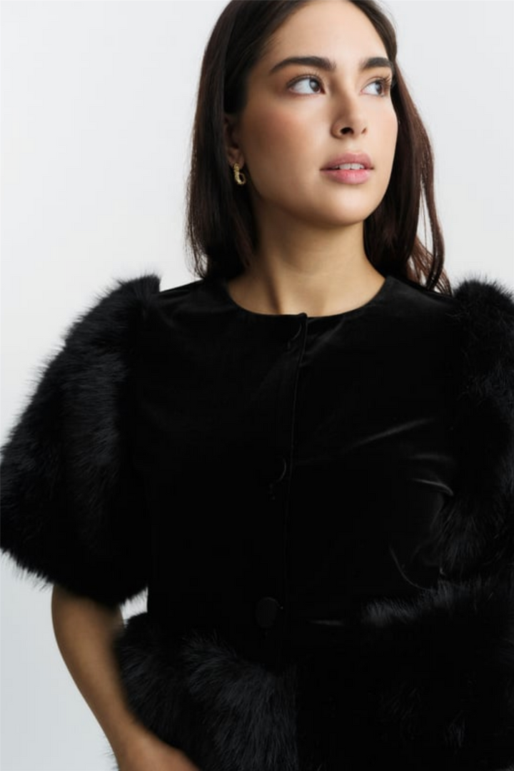Mone Velour Top Black
