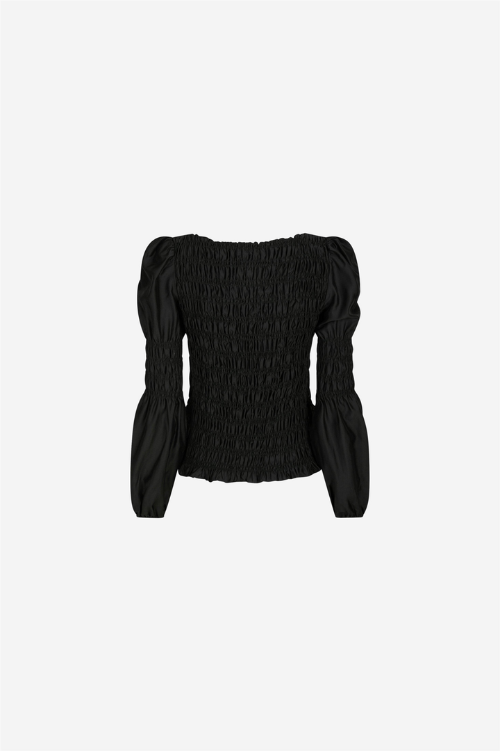 Polka Smock Shirt Black