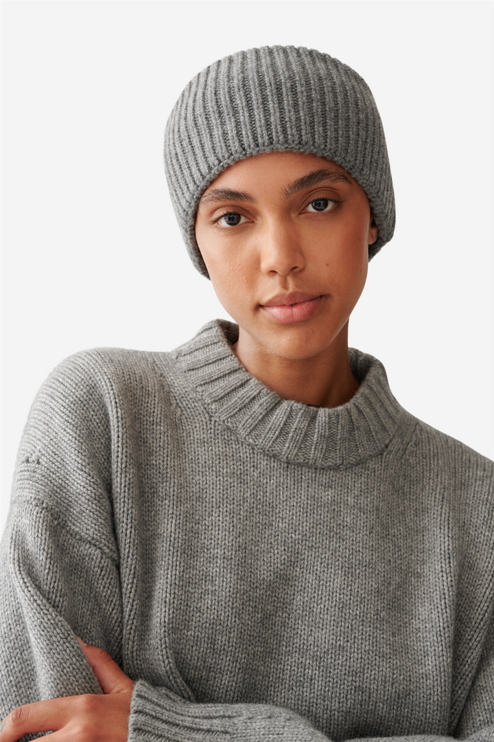 Chunky Wool Headband Grey Melange