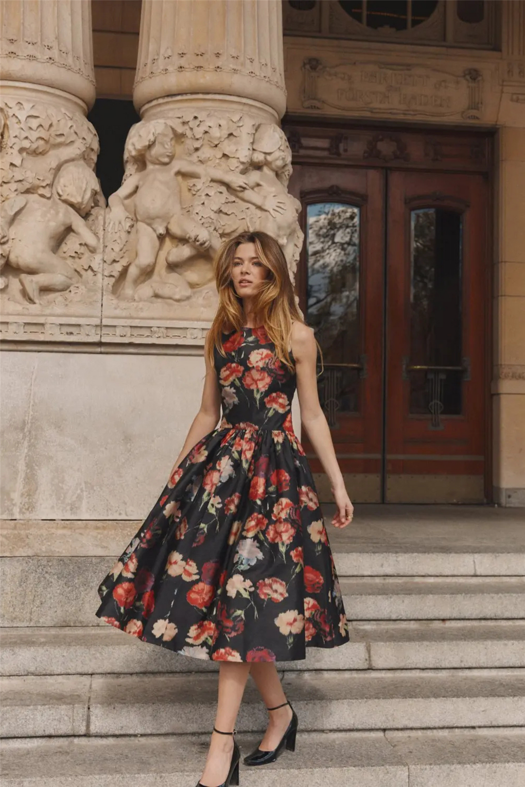 Taffeta Midi Dress Poppy