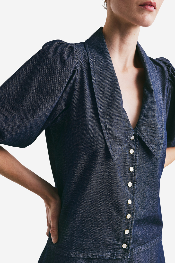 Denim Top Dark Blue