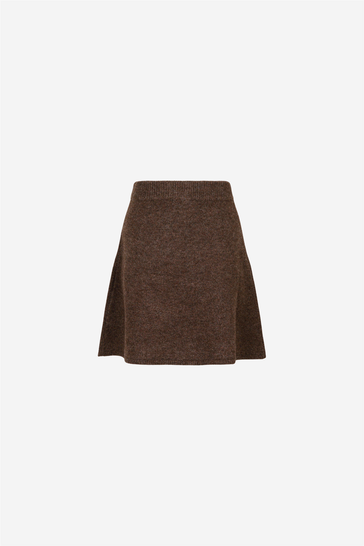 Gisa Knit Skirt Brown Melange