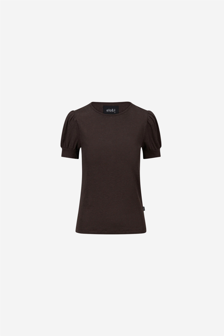 Madeleine Linen Tee Dark Brown