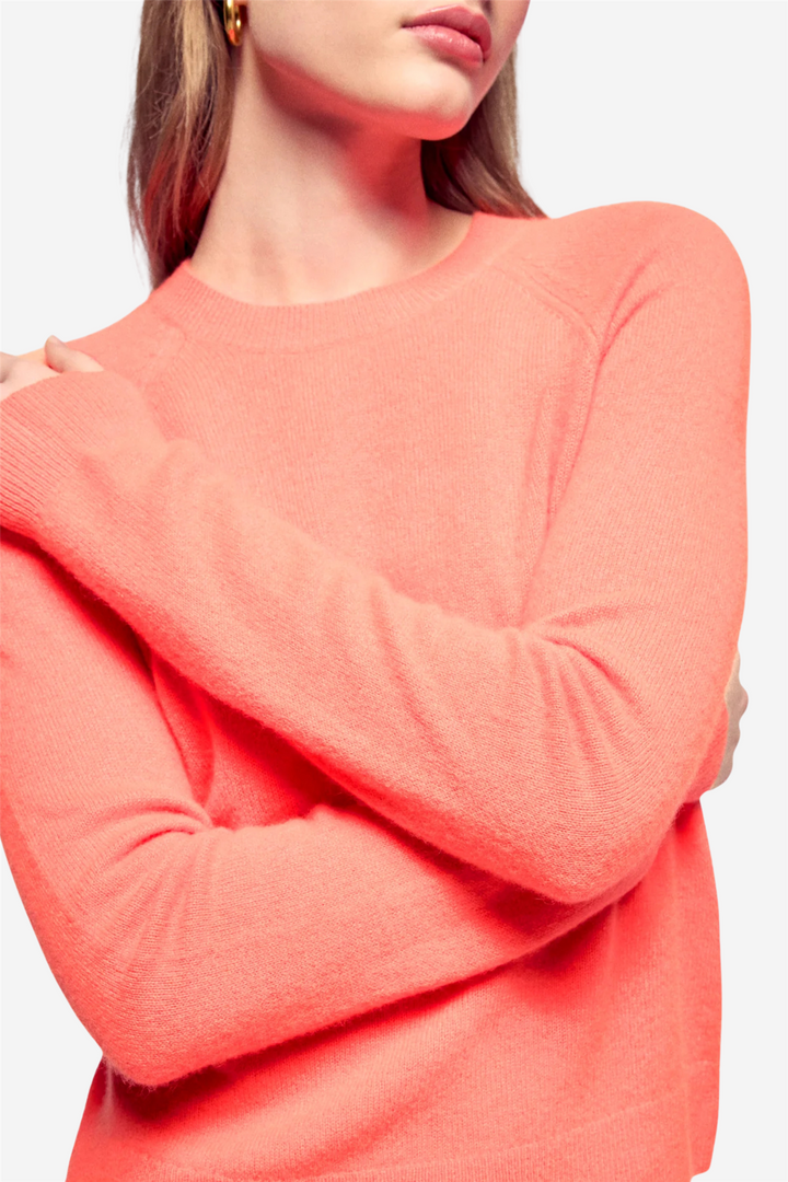 Light Sleeve Crewneck Sweater Fire Orange