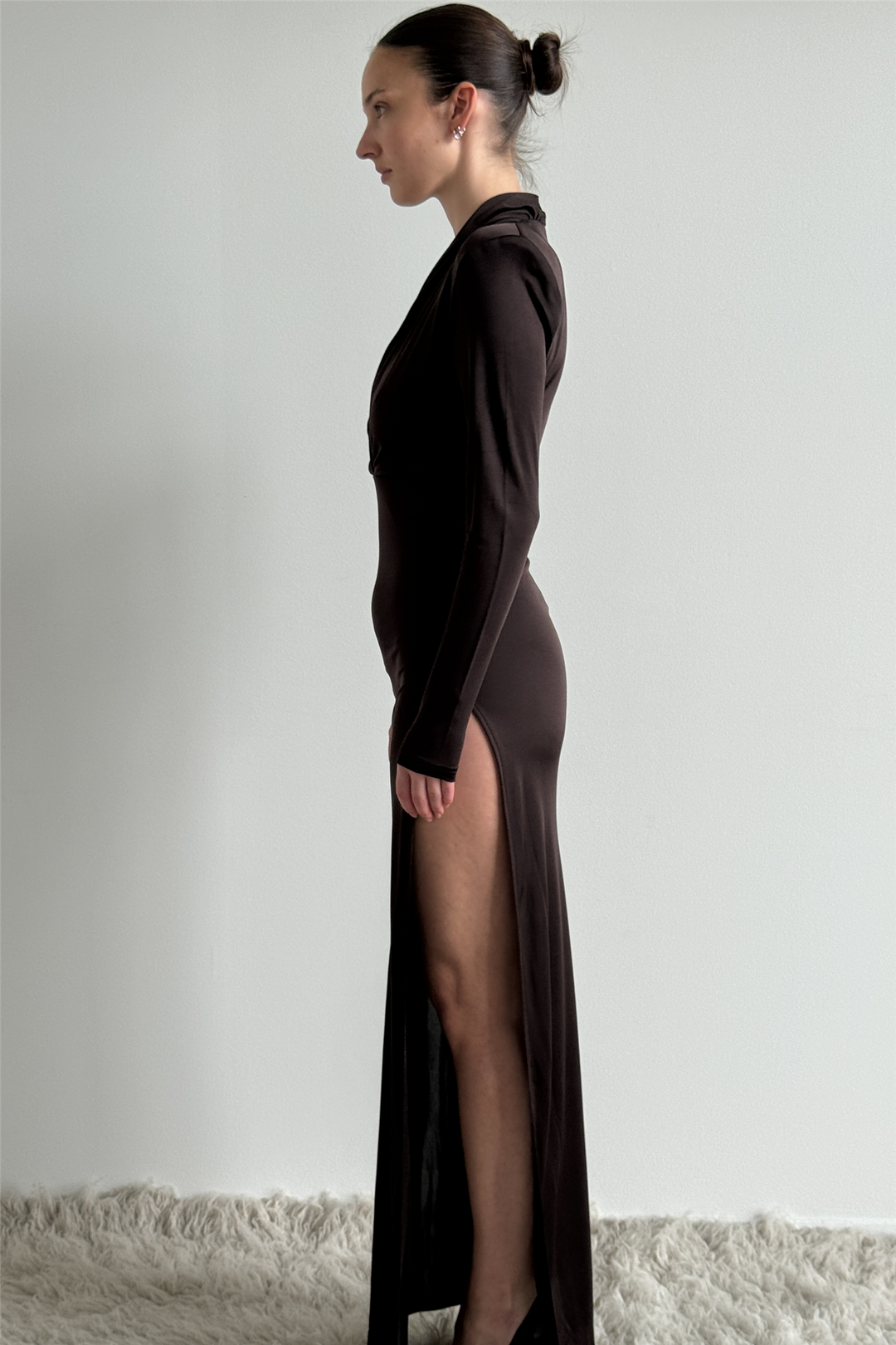 Midnight dress long Brown