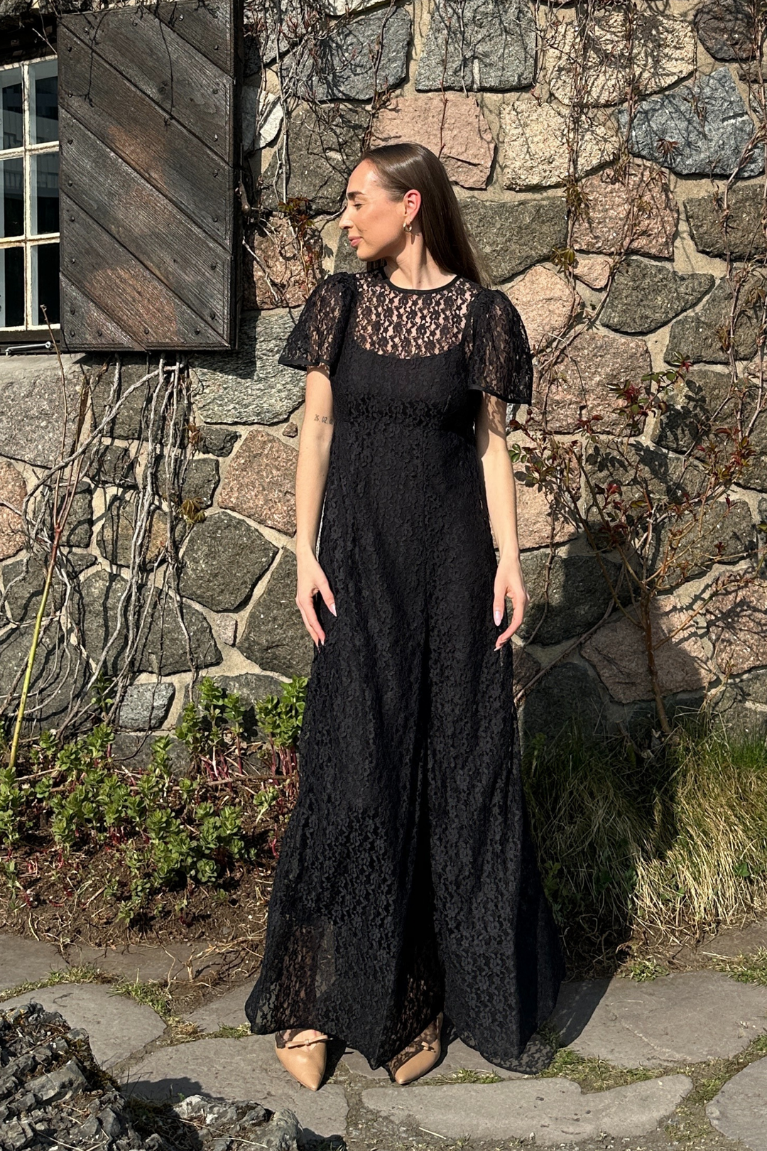Lace Maxi Dress Black