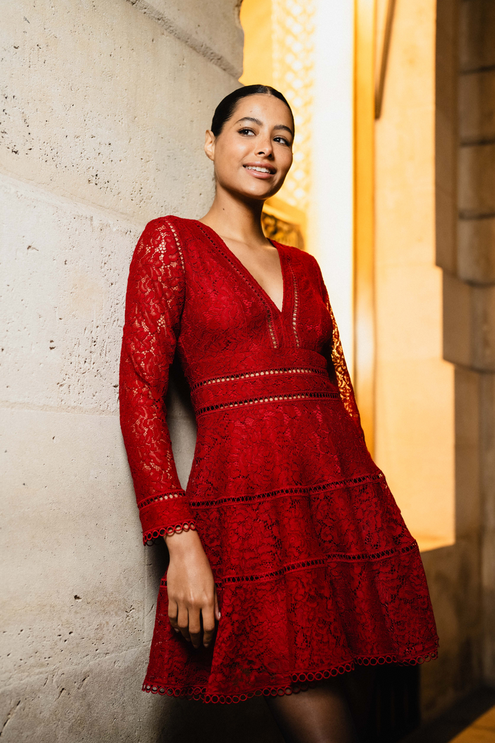 Ellie Dress Red Lace