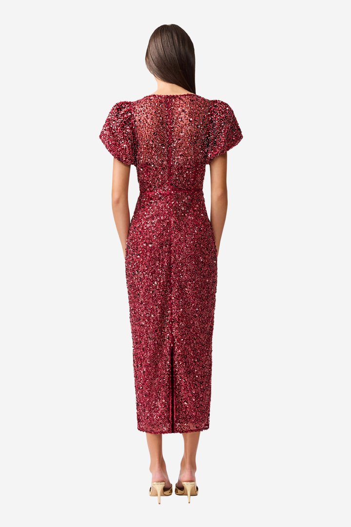 Carmen Midi Dress Berry