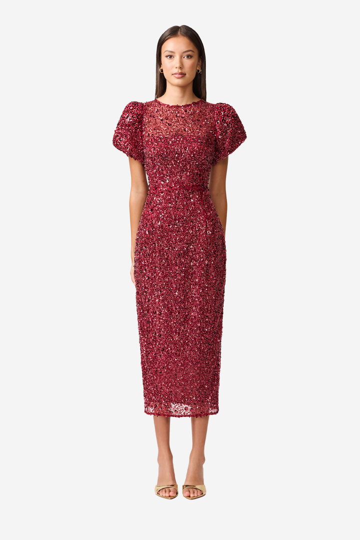 Carmen Midi Dress Berry