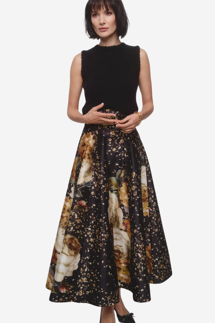 Taffeta Maxi Skirt Dark Rose