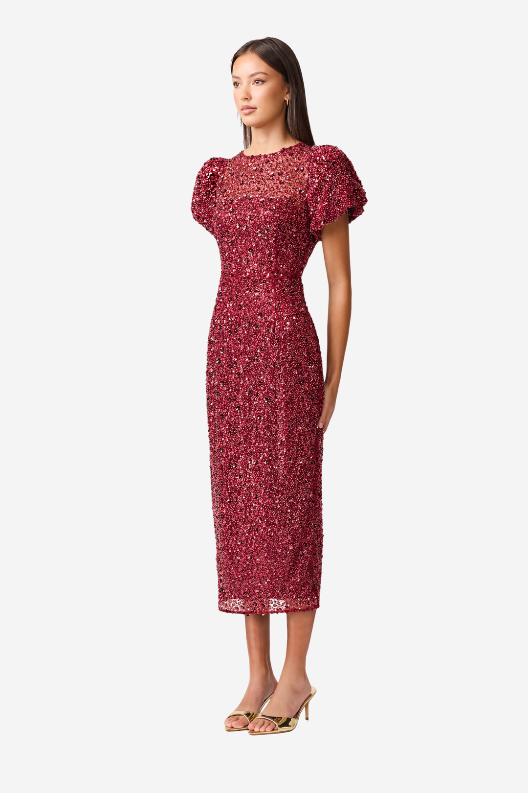 Carmen Midi Dress Berry