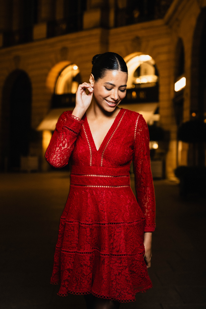 Ellie Dress Red Lace