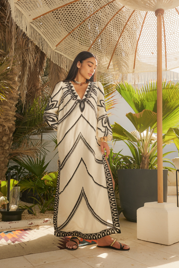 Hillary Kaftan Antique White