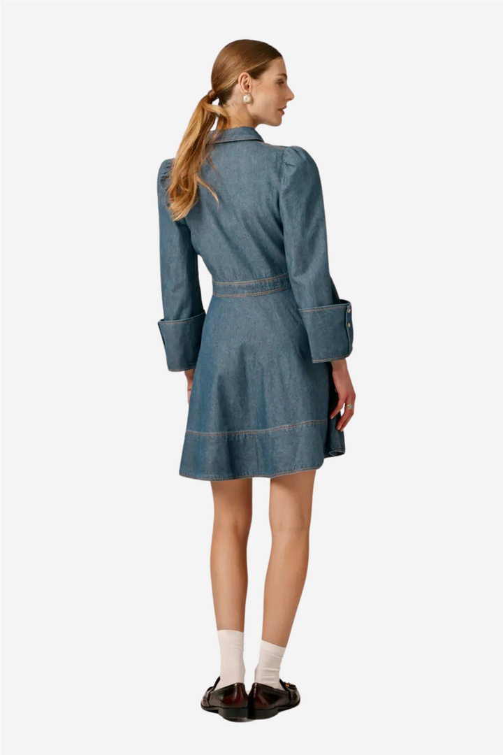 Denim mini dress french blue